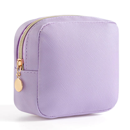 HBselect Small Makeup Bag for Purse Mini Make up Pouch Cute Cosmetic Pouch Make Up Organizer Case for Backpack Toiletry Bag Waterproof Square Pouch with Zipper for Women with Slip-in Pockets